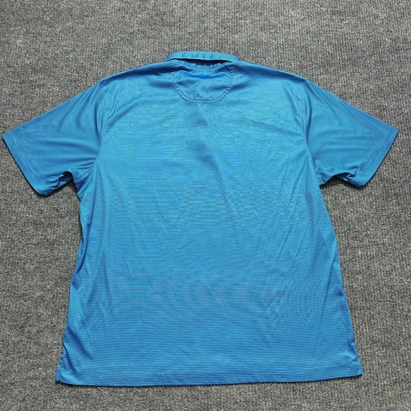 Greg Norman ML75 Play Dry Mens Golf Polo Shirt Blue Striped 51" Chest Size - Picture 7 of 8